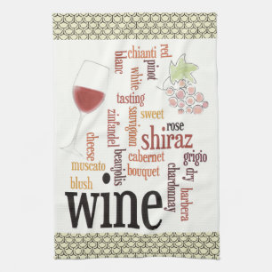 Wine Word Cloud Design Küchentuch
