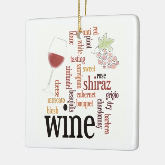 Wine Word Cloud Design Ornament (Links)