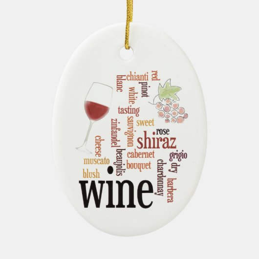 Wine Word Cloud Design Ornament (Vorne)