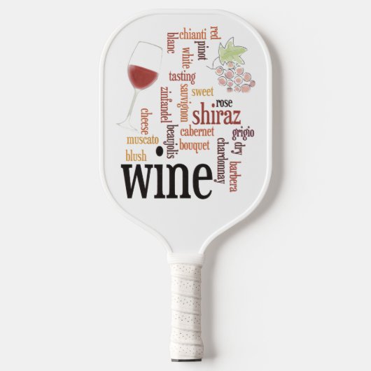 Wine Word Cloud Design Pickleball Paddel Pickleball Schläger (Vorderseite)