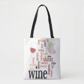 Wine Word Cloud Design Tote Bag Tasche (Vorderseite)