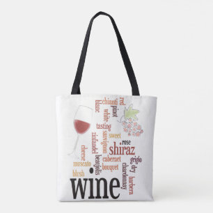 Wine Word Cloud Design Tote Bag Tasche