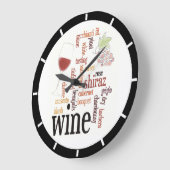 Wine Word Cloud Design Wall Clock Große Wanduhr (Winkel)