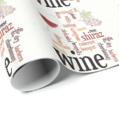 Wine Word Cloud Wrapping Paper Geschenkpapier (Rolleneckpunkt)