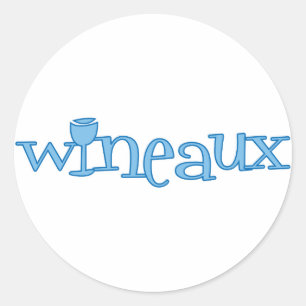 Wineaux (blau) runder aufkleber