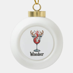 Winedeer Rentier Weihnachten Xmas passende Familie Keramik Kugel-Ornament