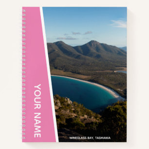 Wineglass Bay, Tasmania, Australien, rosa Notebook Notizblock
