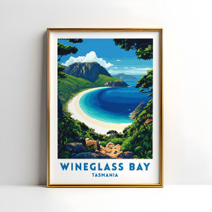 Wineglass Bay Tasmanien Reiseplakat Kunst Poster