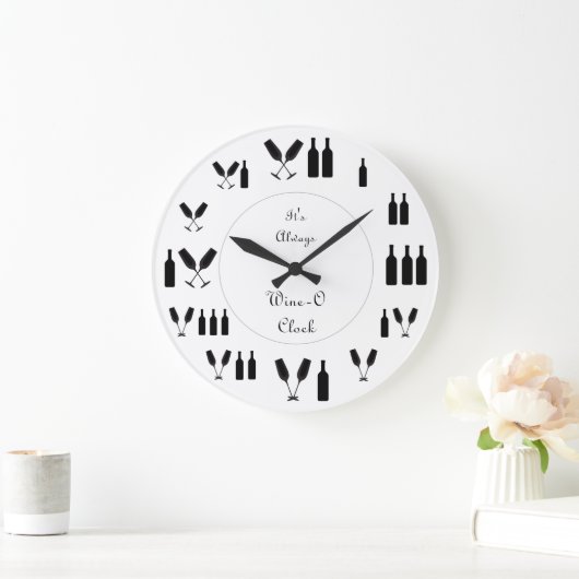 Wine'O Clock Große Wanduhr (Zuhause)