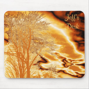 Winer Tree in geschmolzener Gold-Maus-Pad Mousepad