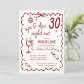 Winery Night Out Wine Tasting Chic 30th Birthday Einladung (Stehend Vorderseite)