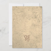 Winery Wedding Save the Date Rustic Monogram (Rückseite)