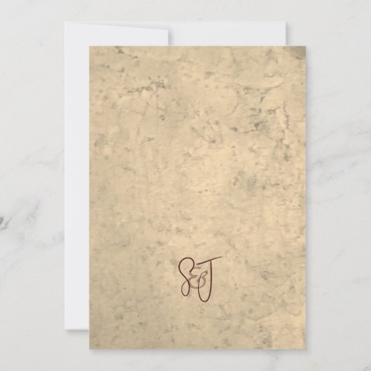 Winery Wedding Save the Date Rustic Monogram (Rückseite)