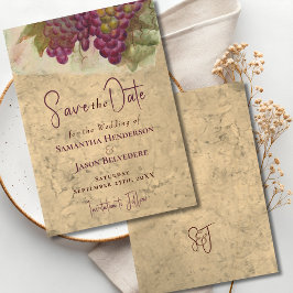 Winery Wedding Save the Date Rustic Monogram