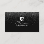 Winery Wine Company Confetti-modernes Schwarzes Visitenkarte (Vorderseite)