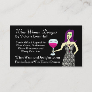 WineWomenDesigns.com, das WeinVixen kennzeichnet Visitenkarte