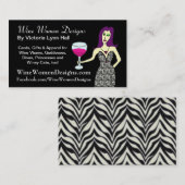 WineWomenDesigns.com, das WeinVixen kennzeichnet Visitenkarte (Vorne/Hinten)