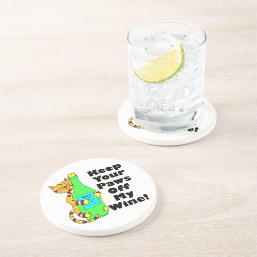 Winey Katze "behalten Ihre Tatzen weg von meinem Getränkeuntersetzer (Seite)