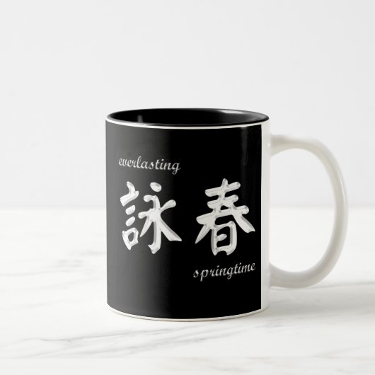 Wing Chun (awc) Tasse - Weiß auf Schwarzem (Rechts)