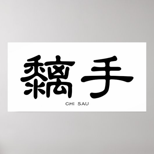 Wing Chun Chi Sau Chinesische Kalligrafie Poster (Vorne)