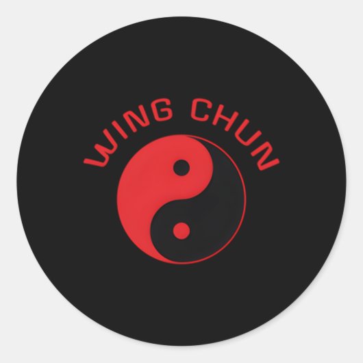 Wing Chun Kung Fu Runder Aufkleber (Vorderseite)