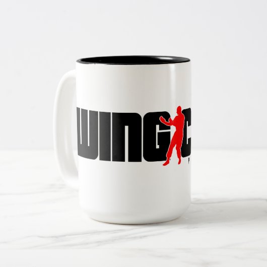 Wing Chun Practitioner Zweifarbige Tasse (Vorderseite Links)