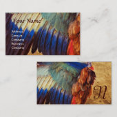 WING-FEATHERS EINES ROLLER AUF ANTIKEN PARCHMENT VISITENKARTE (Vorne/Hinten)