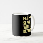 Wing Foil Eat Sleep Wing Surf Wiederholung Wing Fo Kaffeetasse (VorderseiteRechts)