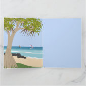 Wing Foil Surfers Pandanus Tree am Strand Karte (Innenseite)