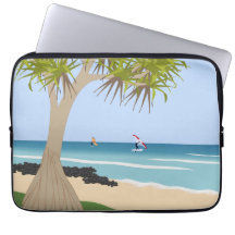 Wing Foil Surfers Pandanus Tree am Strand
