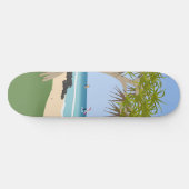 Wing Foil Surfers Pandanus Tree am Strand Skateboard (Horizontal)