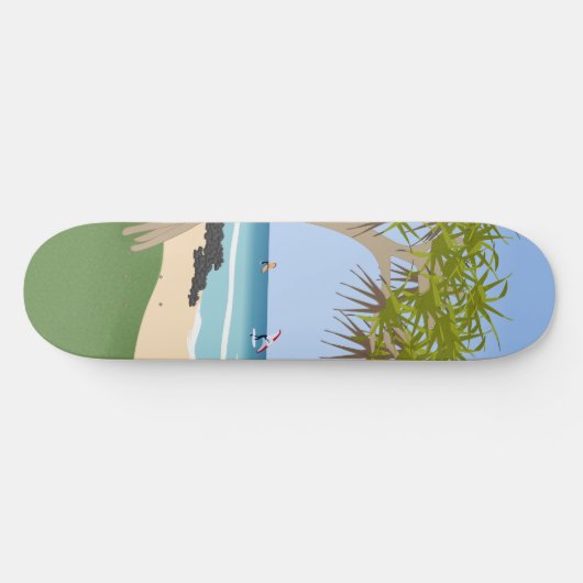 Wing Foil Surfers Pandanus Tree am Strand Skateboard (Horizontal)