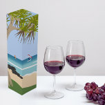 Wing Foil Surfers Pandanus Tree am Strand Weinbox<br><div class="desc">Dieses Design bringt ruhige Strandvibes mit Blick auf die Flügelfoliensurfer,  unter dem Pandanus Baum.</div>