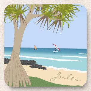 Wing Foil Surfers Pandanus Tree at Beach hinzufüge Getränkeuntersetzer