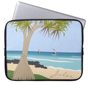Wing Foil Surfers Pandanus Tree at Beach hinzufüge Laptopschutzhülle