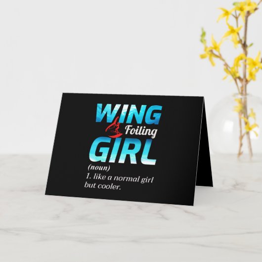 Wing Foiling Foil Surfing Surfer Surf Wassersport Karte (Gelbe Blume)