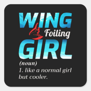 Wing Foiling Foil Surfing Surfer Surf Wassersport Quadratischer Aufkleber