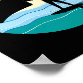 Wing Foiling Hydrofoil Surfing Surf Wassersport Poster (Ecke)