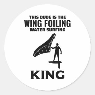 Wing Foiling Hydrofoil Surfing Surf Wassersport Runder Aufkleber