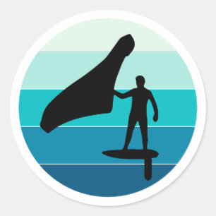 Wing Foiling Hydrofoil Surfing Surf Wassersport Runder Aufkleber