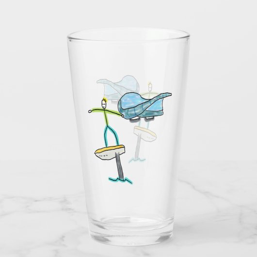 Wing Foiling Stickman Glas (Rückseite)