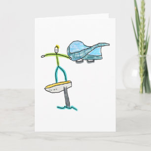 Wing Foiling Stickman Karte