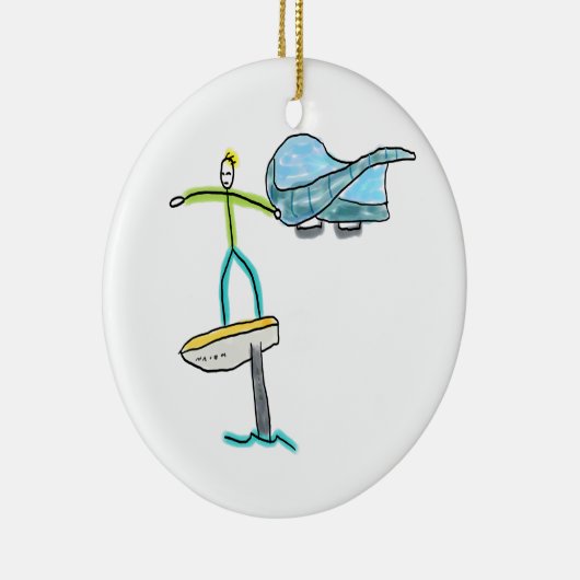 Wing Foiling Stickman Keramik Ornament (Rechts)