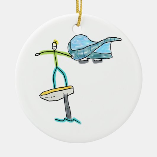 Wing Foiling Stickman Keramik Ornament (Vorne)