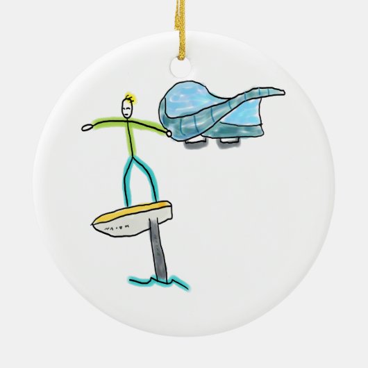 Wing Foiling Stickman Keramik Ornament (Hinten)