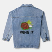 WING IT GRILLEN Buffalo NY Gewürzhühner Wings Food Jeansjacke (Rückseite)