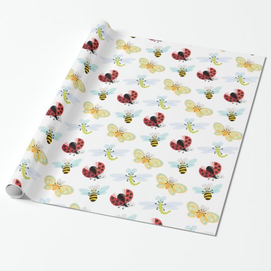 Wing-Nutz™_Fluttering Buddies_pattern_Party time Geschenkpapier (Ungerollt)