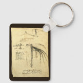Wing on Flying Machine Sketch by Leonardo da Vinci Schlüsselanhänger (Rückseite)