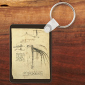 Wing on Flying Machine Sketch by Leonardo da Vinci Schlüsselanhänger (Rückseite)