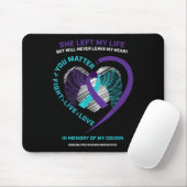 Wing Ribbon in Memory Cousin Suizidprävention A Mousepad (Mit Mouse)